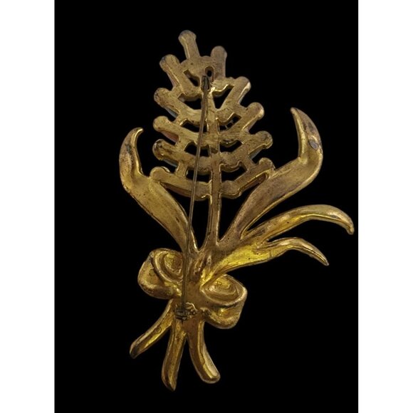 Stunning Early Givre Style Glass and Rhinestone Flower Spray Brooch (A5909) - Picture 4 of 5